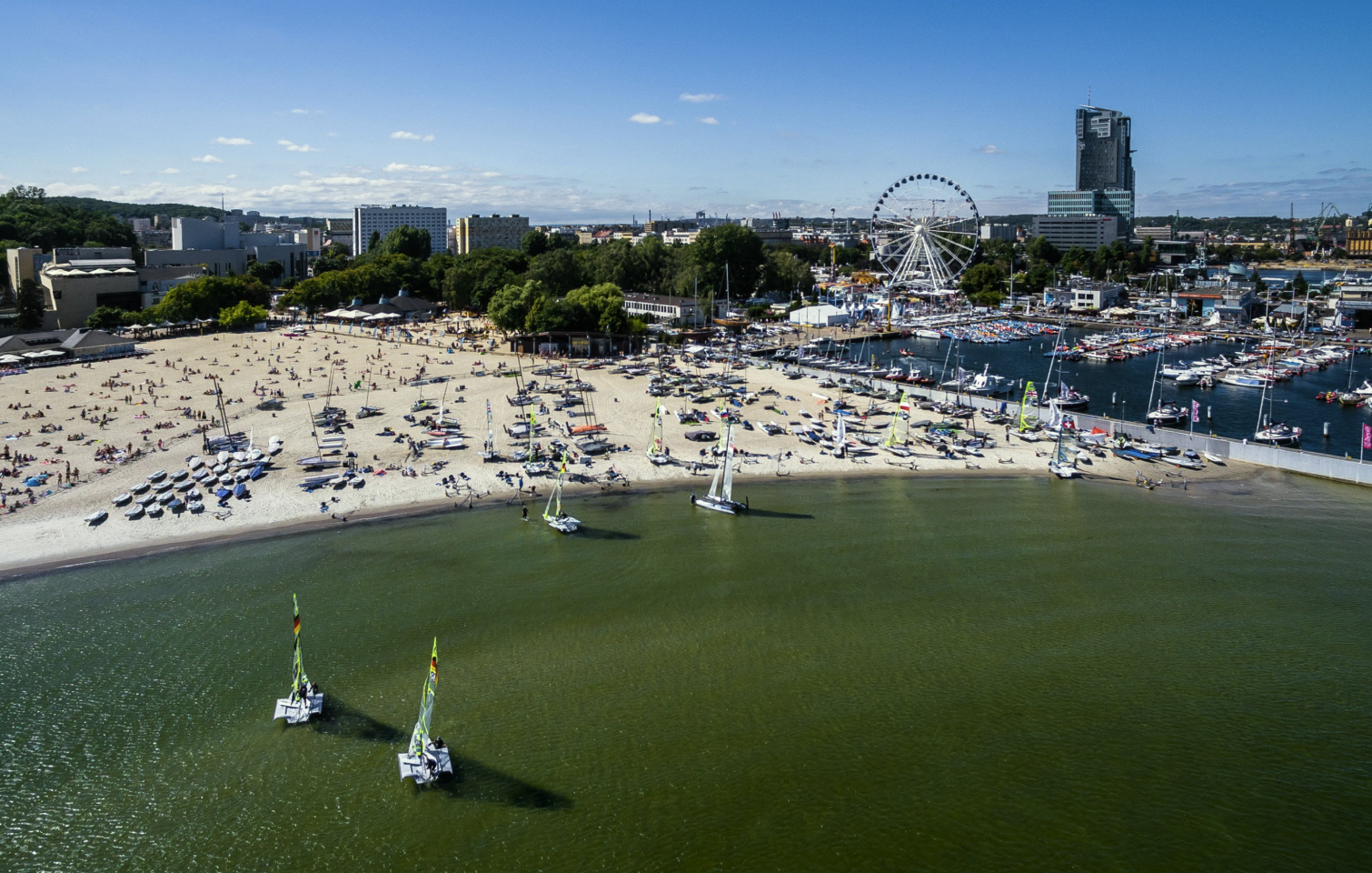 Gdynia beach and sailboats