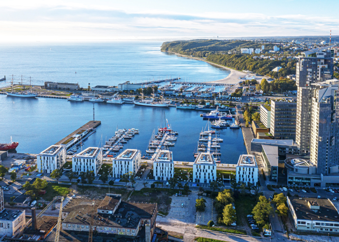 Aerial photo of Gdynia waterfront