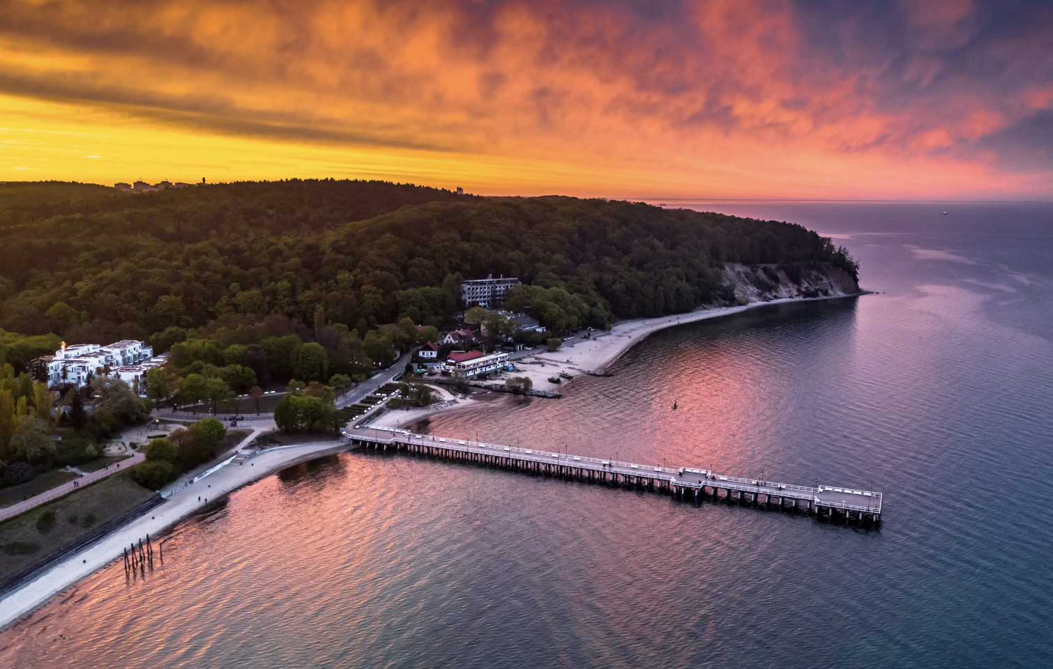 Orlowo Pier in Gdynia in sunset